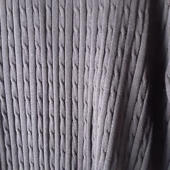 Weir Golf Men's Black Silk & Cotton Crewneck Cable Knit Sweater Large - Picture 4 of 11